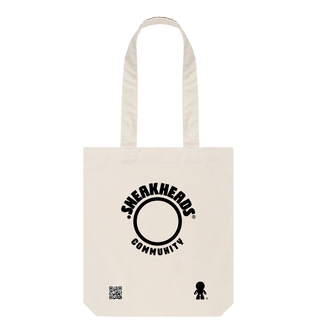 Natural SneakHeads\u00ae Community Tote Bag \u2013 Black logo