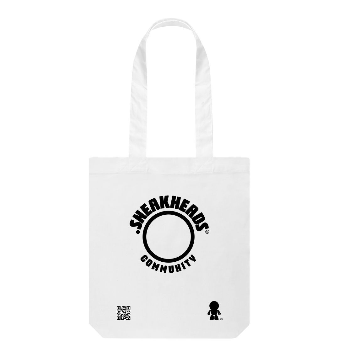 White SneakHeads\u00ae Community Tote Bag \u2013 Black logo