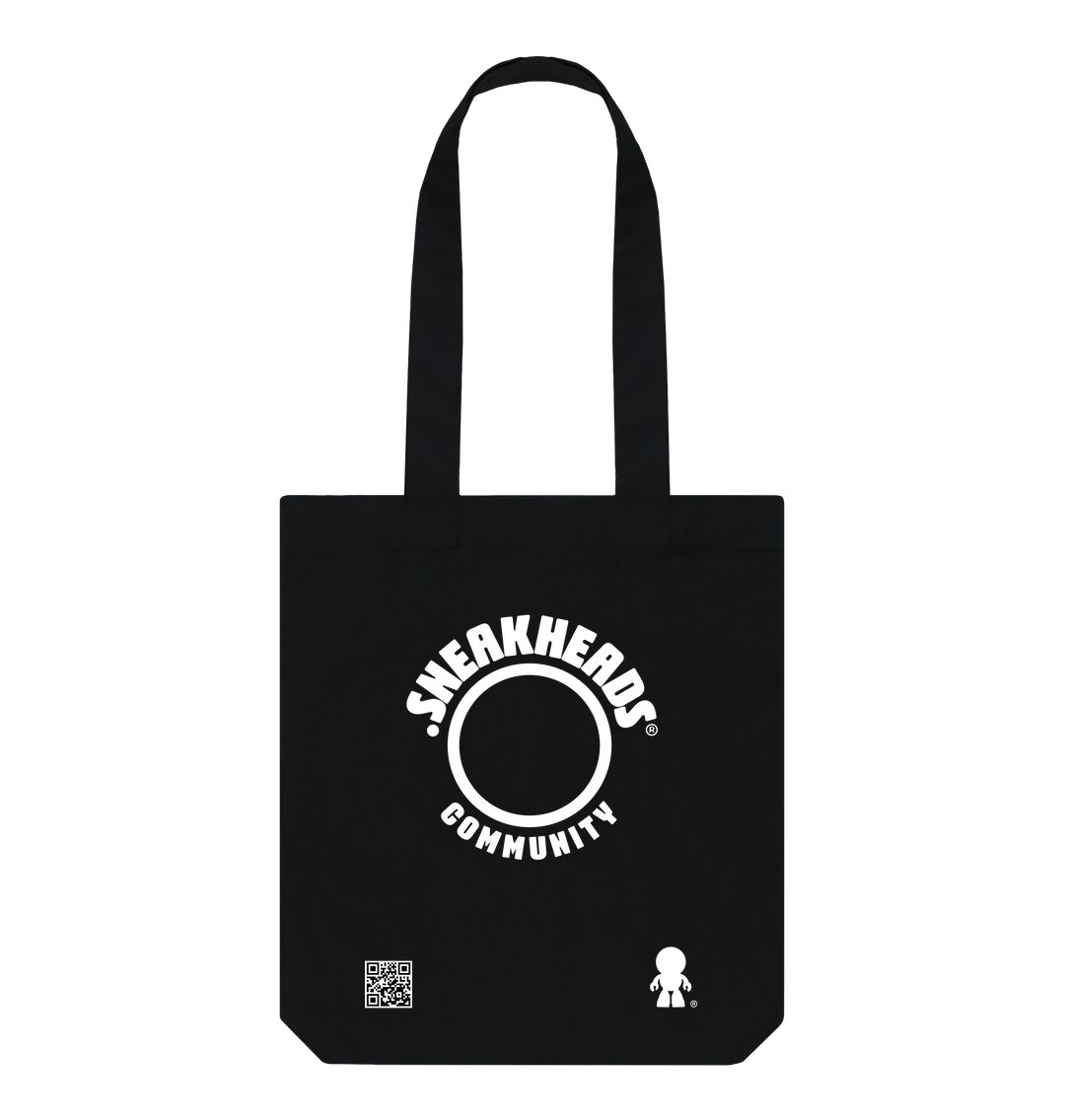 Black SneakHeads\u00ae Community Tote Bag \u2013 White logo