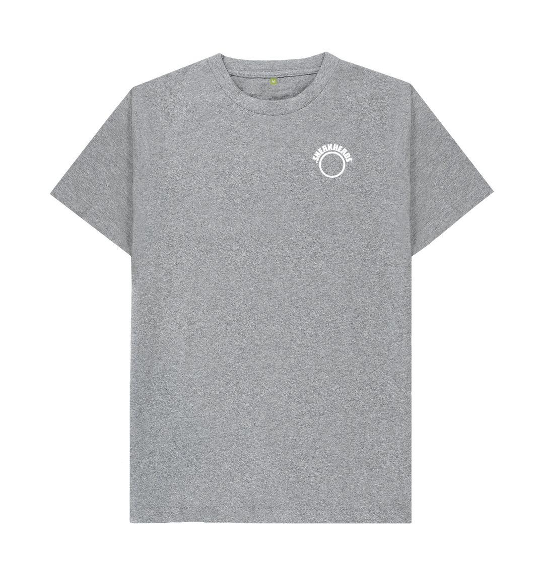 Athletic Grey SneakHeads\u00ae Teemill t-shirt Logo white