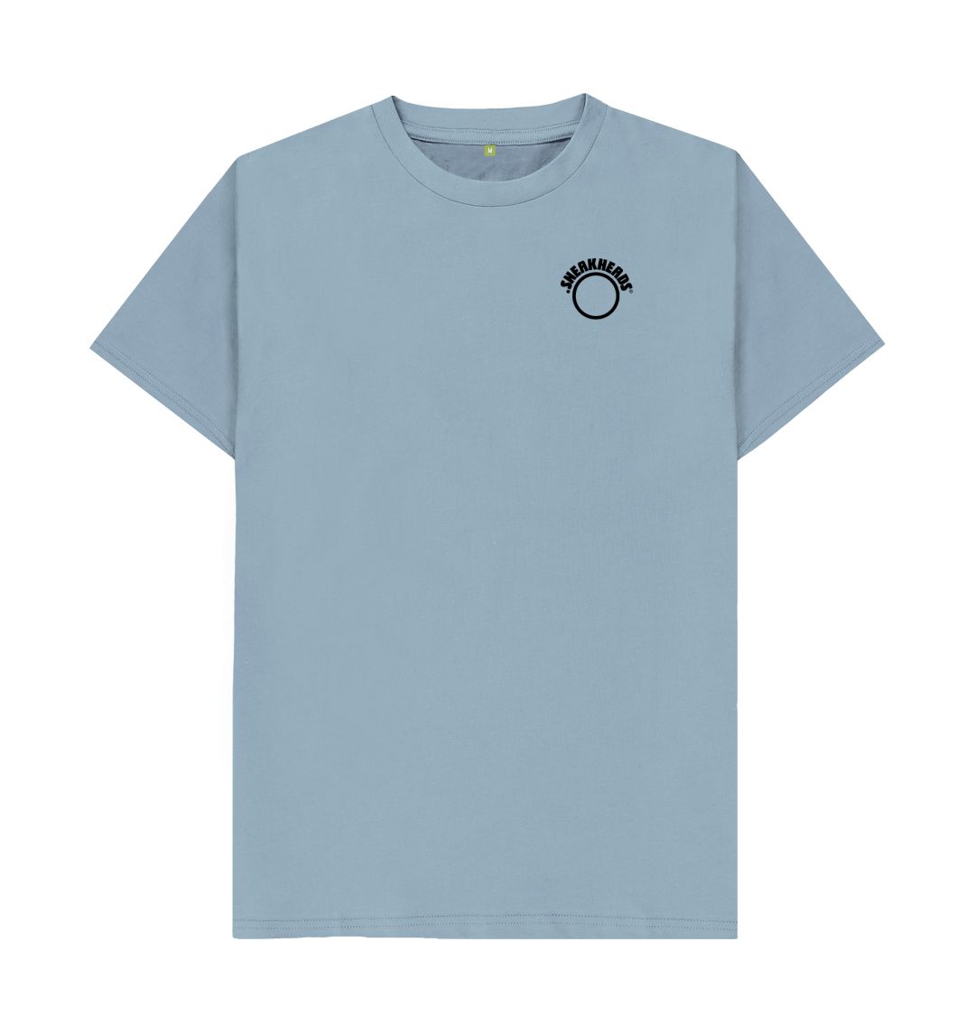 Stone Blue SneakHeads\u00ae Teemill t-shirt \u2013 black logo