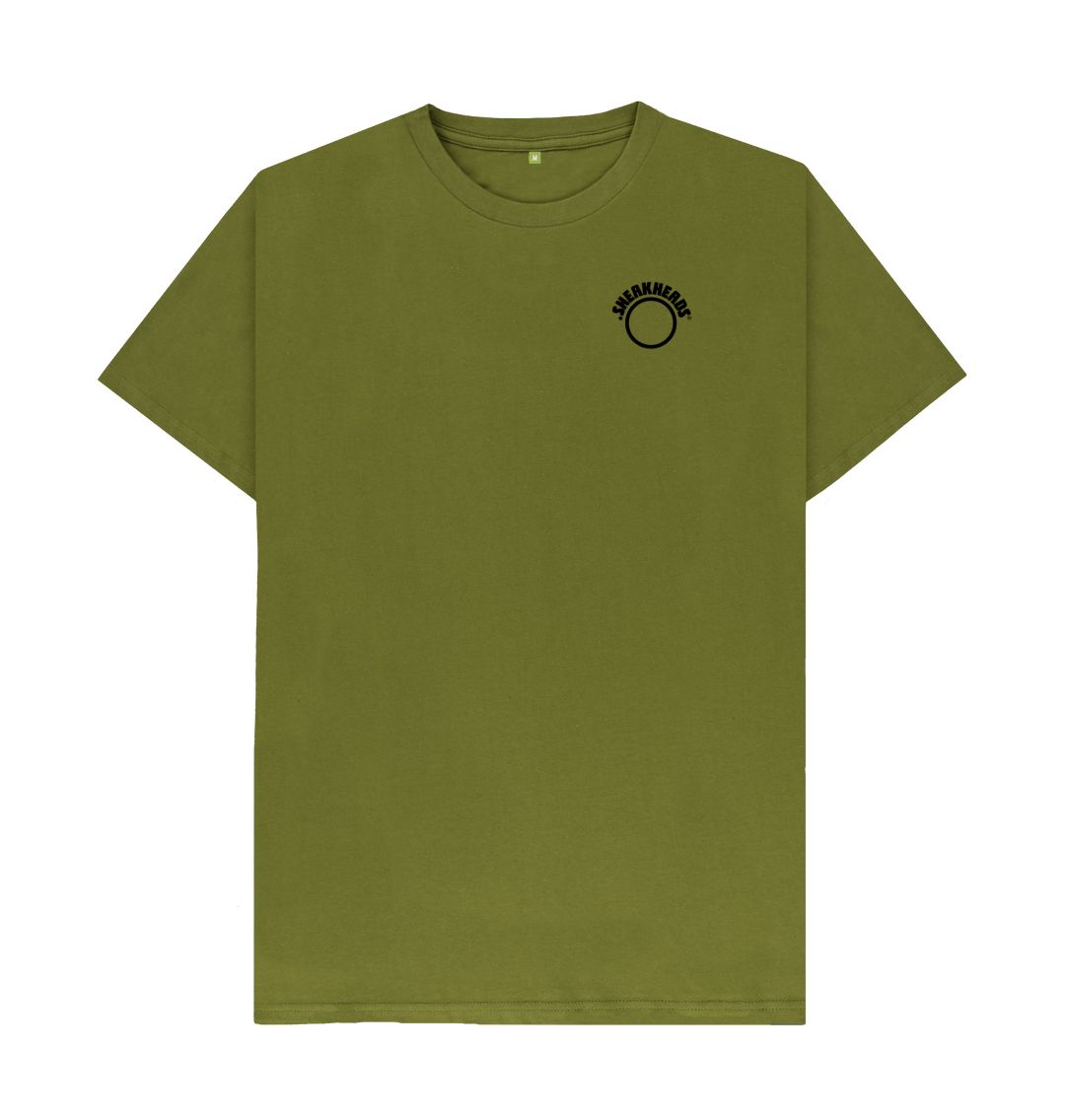 Moss Green SneakHeads\u00ae Teemill t-shirt Logo sml blk